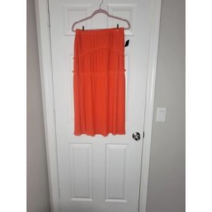 Tory Burch Stella Midi Skirt in Spicy orange